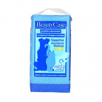 BEAUTYCASE TAPPETINI ASSORBENTI MULTIUSO LUXURY PER ANIMALI 60x90 10 PZ. CON ADESIVI PER FISSAGGIO AL PAVIMENTO, IGIENE, S040569, 79399