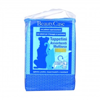 BEAUTYCASE TAPPETINI ASSORBENTI MULTIUSO LUXURY PER ANIMALI 60x60 10 PEZZI CON ADESIVI PER FISSAGGIO AL PAVIMENTO, IGIENE, S038895, 79603