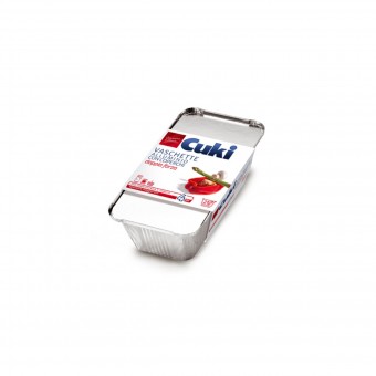 CUKI VASCHETTE ALLUMINIO CON COPERCHI (R62) PER 2 PORZIONI - 4 PEZZI - LT 0,9 (CM 21.7X11.2X5.4), SACCHETTI / VASCHETTE ALIMENTARI, S037593, 79665