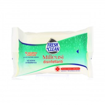 FRESH&CLEAN SALVIETTE DISINFETTANTI BUSTA 12 PZ , MEDICAZIONE & PRONTO SOCCORSO, S032514, 79917