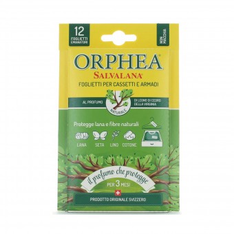 ORPHEA SALVALANA ANTI TARME FOGLIETTI EMANATORI LEGNO DI CEDRO 12 PZ, ANTITARME, S031083, 79980