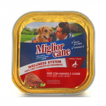 MIGLIOR CANE PATE' MANZOeCUORE VASCHETTA 150 GRAMMI, NUTRIZIONE, S029748, 80020