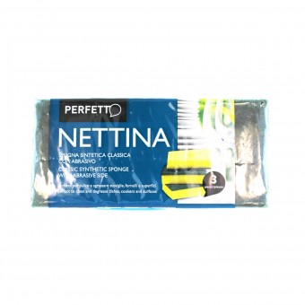 LA PIACENTINA SPUGNA ABRASIVA "NETTINA" 3 PEZZI, SPUGNE PIATTI E CUCINA/PANNI SPUGNA, S028983, 80083