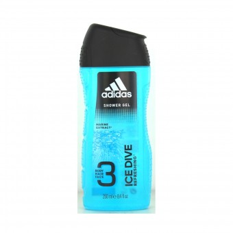ADIDAS DOCCIASCHIUMA SHAMPOO VISO 3in1 ICE DIVE 250 ML, BAGNO/DOCCIA SCHIUMA, S028445, 80120
