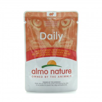 ALMO NATURE GATTI DAILY POLLO-MANZO BUSTA 70 GRAMMI, NUTRIZIONE, S139382, 80609