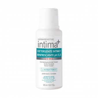 INTIMA+ DETERGENTE INTIMO UOMO RINFRESCANTE PH 5,5 ANTIBATTERICO AL MENTOLO E SANDALO 500 ML, IGIENE INTIMA, S158083, 81114