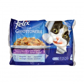 FELIX GATTI LE GHIOTTONERIE CONIGLIO E AGNELLO BUSTE 4x100 GRAMMI, NUTRIZIONE, S111029, 81185