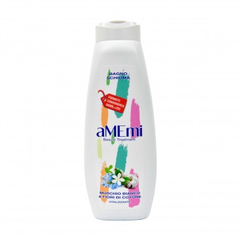AMEMI BAGNO SCHIUMA MUSCHIO BIANCO & FIORI DI COTONE VITALIZZANTE 750 ML, BAGNO/DOCCIA SCHIUMA, S157864, 81231