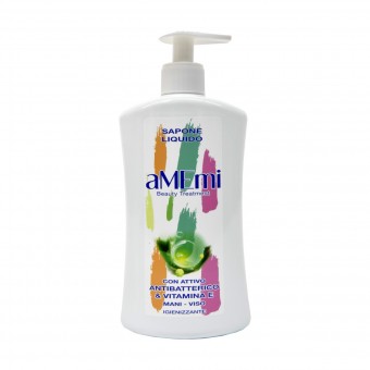 AMEMI SAPONE LIQUIDO MANI VISO CON ANTIBATTERICO & VITAMINA E IGIENIZZANTE 500 ML, SAPONI, S157801, 81258