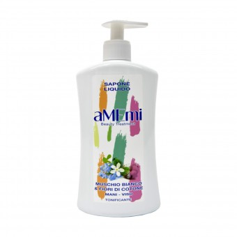 AMEMI SAPONE LIQUIDO MANI VISO MUSCHIO BIANCO & FIORI DI COTONE TONIFICANTE 500 ML, SAPONI, S157802, 81264