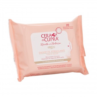 CERA DI CUPRA RICETTA DI BELLEZZA 20 SALVIETTE STRUCCANTI VISO e OCCHI, PULIZIA VISO DONNA, S142270, 81293