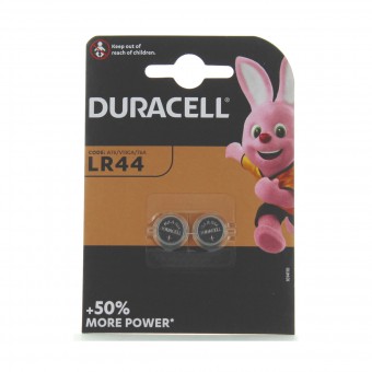 DURACELL BATTERIA ALKALINE LONG LASTING POWER 1,5 VOLT 2 PZ.LR44, PILE, S150536, 81457