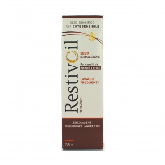 RESTIVOIL OLIO-SHAMPOO FISIOLOGICO AD AZIONE SEBONORMALIZZANTE PER USO FREQUENTE PER CAPELLI DA NORMALI A GRASSI 150 ML, SHAMPOO, S126902, 81480