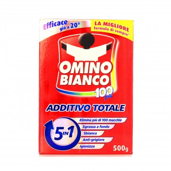 OMINO BIANCO 100 PIU' ADDITIVO 5 IN 1 500 GR, TRATTAMENTO BUCATO, S040076, 81956