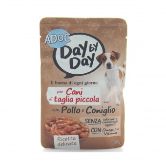ADOC DOG DAYbyDAY BUSTA 85gr POLLOeCONIGLIO COTTO A VAPORE, NUTRIZIONE, S117145, 82096
