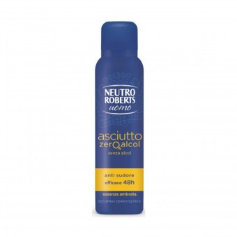 NEUTRO ROBERTS DEODORANTE SPRAY UOMO ESSENZA AMBRATA 150 ML, DEODORANTI ANTIODORE PER PERSONA, S158165, 82472
