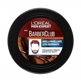 L'OREAL MEN EXPERT BARBER CLUB ARGILLA MODELLANTE FISSAGGIO MEDIO VASO 75 ML, FISSATIVI, S158671, 83591