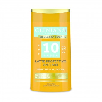 CLINIANS SOLARE LATTE PROTETTIVO ANTI AGE SPF10 RESISTENTE ALL'ACQUA 200 ML, SOLARI, S158633, 83688