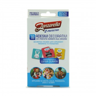 ZANZARELLA 18 STICKER DECORATIVI CON INGREDIENTI NATURALI REPELLENTE, INSETTOREPELLENTI/DOPO PUNTURA, S158827, 83747