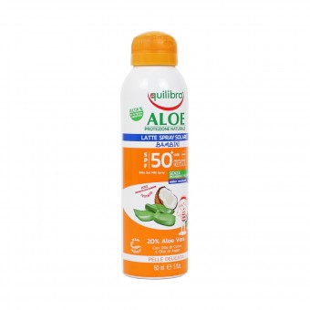 EQUILIBRA ALOE SOLARE LATTE SPRAY BAMBINI SPF50+ WATER RESISTANT 150 ML, SOLARI, S158837, 84026