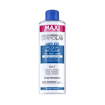 DERMOLAB VISO ACQUA MICELLARE ANTI ETA' 6in1 PER TUTTI I TIPI DI PELLE 400 ML, PULIZIA VISO DONNA, S157956, 84049