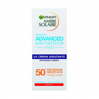 AMBRE SOLAIRE ADVANCE SENITIVE VISO CREMA IDRATANTE IP50+ 50ml, SOLARI, S158843, 84057