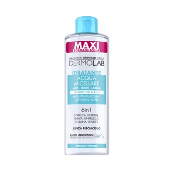 DERMOLAB VISO ACQUA MICELLARE IDRATANTE 6in1 PER TUTTI I TIPI DI PELLE 400 ML, PULIZIA VISO DONNA, S157954, 84060