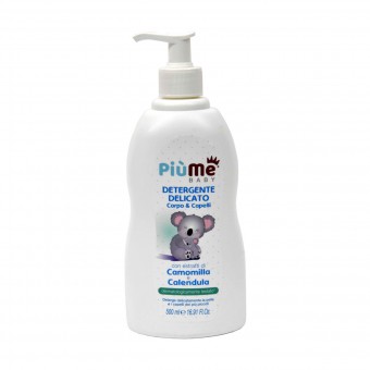 PIUME BABY DETERGENTE DELICATO CORPO & CAPELLI CON ESTRATTO DI CAMOMILLA e CALENDULA 500 ML, IGIENE PRIMA INFANZIA, S158892, 84074