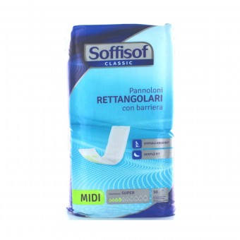SOFFISOF PANNOLONI ADULTI RETTANGOLARI CON BARRIERA 30 PZ DISPOSITIVO MEDICO CE DI CLASSE 1, INCONTINENZA ADULTI, S111762, 84257