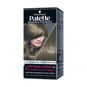 PALETTE COLORAZIONE PROFESSIONALE PERMANENTE 5,1 CASTANO CHIARO , COLORANTI, S096308, 84304