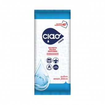 CIAO CASA SALVIETTE IGIENIZZANTI UMIDIFICATE 40 PZ B, SGRASSATORI/PICCOLE SUPERFICI, S159254, 84478