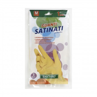 IPERSOAP GUANTI SATINATI CON BORDINO MISURA M 7-7,5, GUANTI, S159115, 84557