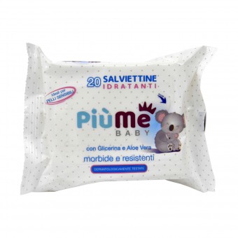 PIUME BABY SALVIETTE IDRATANTI PELLI SENSIBILI CON GLICERINA E ALOE VERA 20 PZ , SALVIETTINE BIMBI, S159012, 84584