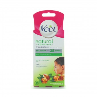 VEET 16 STRISCE DEPILATORIE VISO NATURAL INSPIRATIONS ARGAN OIL, STRISCE DEPILATORIE, S132251, 84637