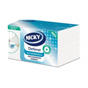 NICKY DEFEND 100 ASCIUGAMANI IGIENICI 2 VELI CON ANTIBATTERICO IN BOX, ASCIUGAMANI E CARTA CASA, S159373, 84782
