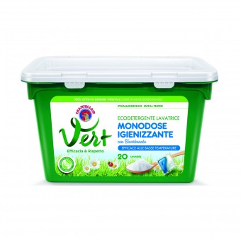 CHANTECLAIR VERT LAVATRICE MONODOSE IGIENIZZANTE CON BICARBONATO 20 LAVAGGI, BUCATO LAVATRICE, S159417, 84803
