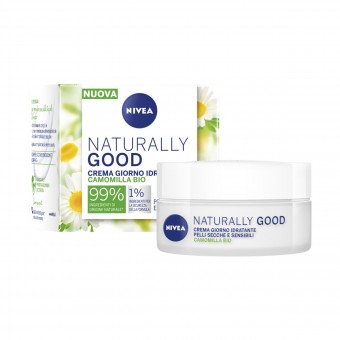 NIVEA VISO NATURALLY GOOD CREMA GIORNO IDRATANTE CAMOMILLA BIO PELLI SECCHE e SENSIBILI 50 ML, CURA VISO DONNA, S159450, 84810