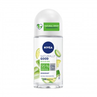 NIVEA DEODORANTE ROLL-ON NATURALLY GOOD BIO ALOE VERA 24H 50 ML, DEODORANTI ANTIODORE PER PERSONA, S159454, 84814