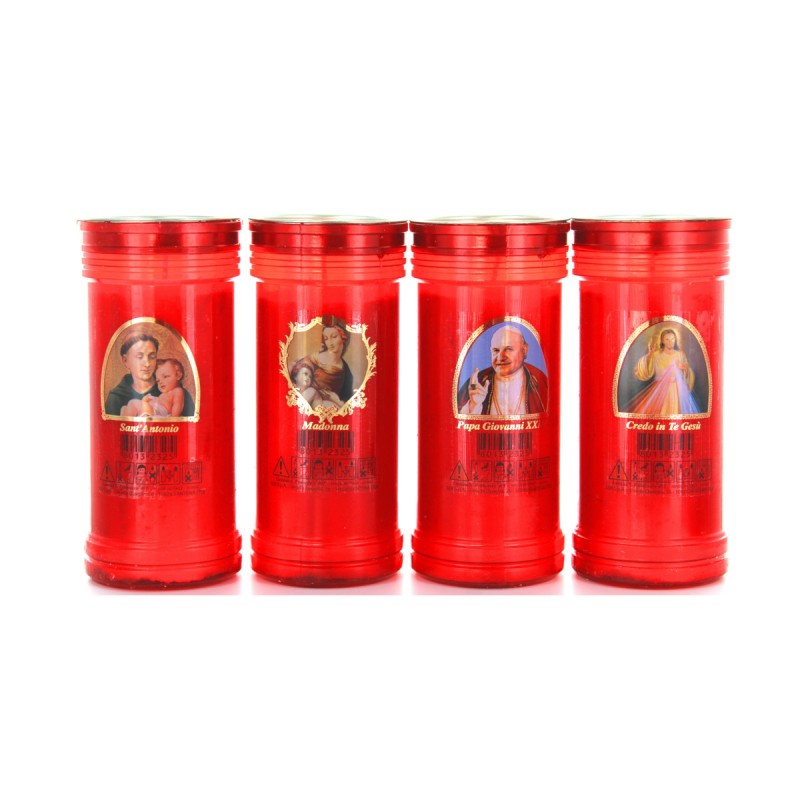 LUMINO VOTIVO SER 40T ROSSO IMMAGINI ASSORTITE LUMINI (durata 55 ore