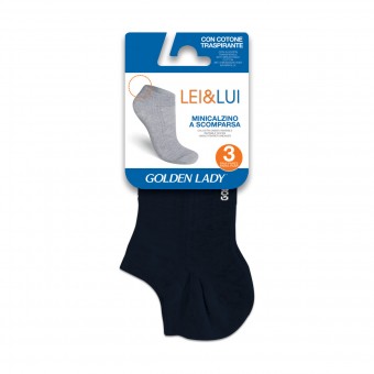GOLDEN LADY CALZINO MINI LUI&LEI BLU SCURO 3 PAIA TAGLIA S/M, CALZE, COLLANT & GAMBALETTI, S159567, 85178