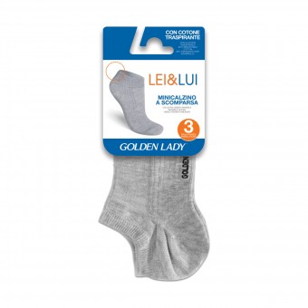 GOLDEN LADY CALZINO MINI LUI&LEI GRIGIO MELANGE CHIARO 3 PAIA TAGLIA L/XL, CALZE, COLLANT & GAMBALETTI, S159572, 85183