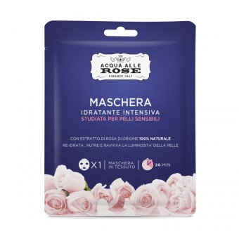 ROBERTS ACQUA ALLE ROSE MASCHERA IN TESSUTO IDRATANTE INTENSIVA PELLI SENSIBILI , CURA VISO DONNA, S159595, 85192