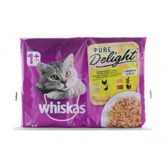 WHISKAS STRACCETTI DELICATA POLLO ANATRA TACCHINO4 BUSTE DA 85 GR, NUTRIZIONE, S128504, 85370