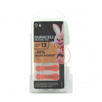 DURACELL BATTERIA PER APPARECCHI ACUSTICI 1,45 VOLT 6 PZ CODE 13 PR48, PILE, S150540, 85531