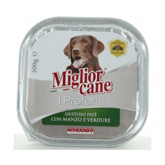MIGLIOR CANE I PREFERITI PATE' MANZO e VERDURE VASCHETTA 300 grammi , NUTRIZIONE, S158169, 85537