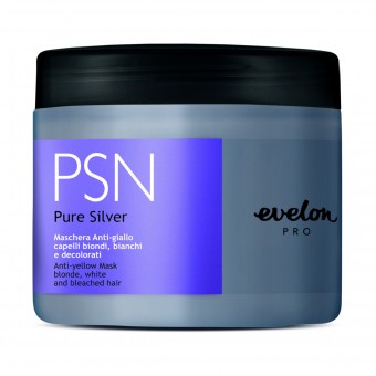 EVELON PRO PSN MASCHERA CAPELLI PURE SILVER ANTI-GIALLO CAPELLI BIONDI, BIANCHI E DECOLORATI 500 ML , DOPO SHAMPOO, S159690, 85608