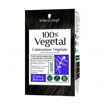 SCHWARZKOPF 100% VEGETAL COLORAZIONE VEGETALE CASTANO NATURALE, COLORANTI, S159716, 85620