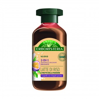 ANTICA ERBORISTERIA SHAMPOO & BALSAMO 2in1 IDRATANTE LATTE DI RISO & FRUTTO DELLA PASSIONE CAPELLI DOPPIE PUNTE 225 ML , SHAMPOO, S159735, 85636