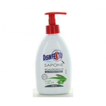 DISINFEKTO SAPONE LIQUIDO IPOALLERGENICO CON ANTIBATTERICO 150 DOSI 300 ML, SAPONI, S159740, 85641
