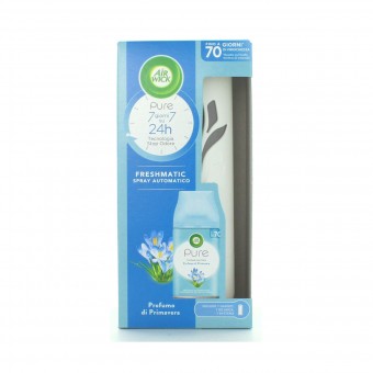AIRWICK FRESH MATIC PURE COMPLETO + RICARICA SPRAY PROFUMO DI PRIMAVERA 250 ML , DEODORANTE AZIONE ISTANTANEA, S143111, 85738